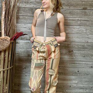 Jaded Gypsy Balinese Walks Pants In Magenta Stripe